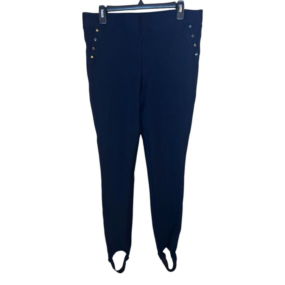 LOFT Navy Blue Leggings with Button Detail Size Large Tall